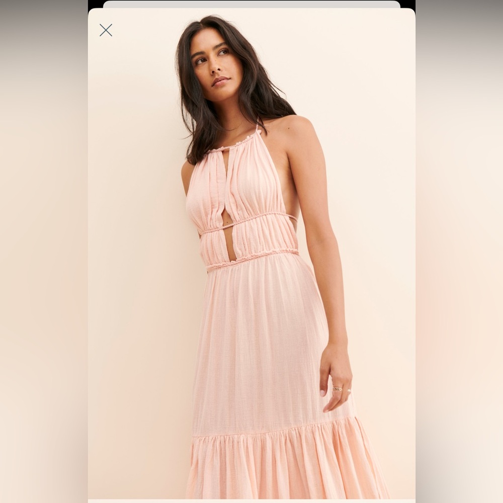 Jenn‘s Pirate Booty for Free People Altair Halter Maxi Dress in Peach XS